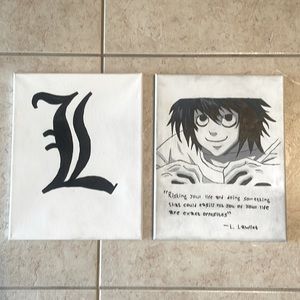 DEATHNOTE L. Lawliet Hand Painted Canvas Art
